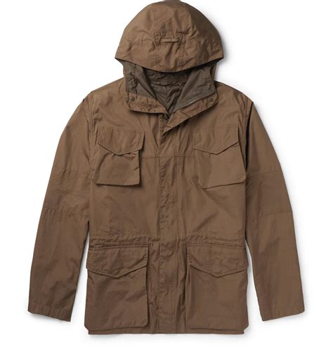 Stretch Cotton Hooded Field Jacket 